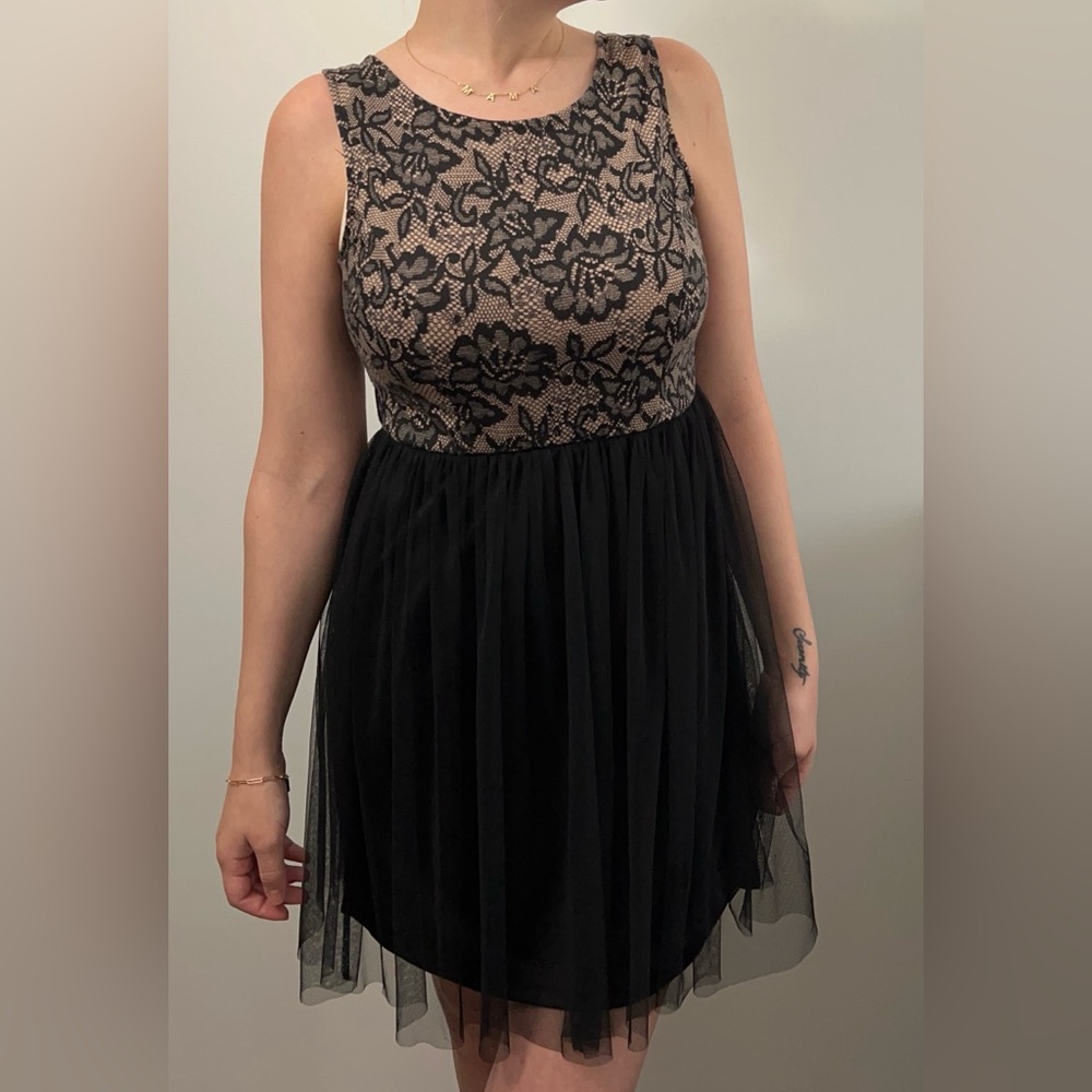 Black tulle dress